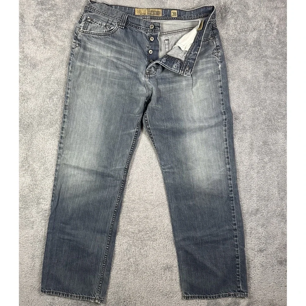 BKE Jeans Mens 38x34 Seth Bootcut Button‎ Fly Whisker Cowboy Baggy Y2K Grunge